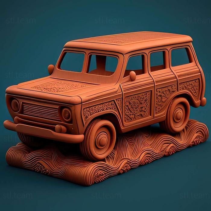 3D model All wheel drive 2 UAZ 4x4 game (STL)